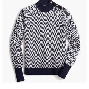J Crew Mock Herring Bone Sweater